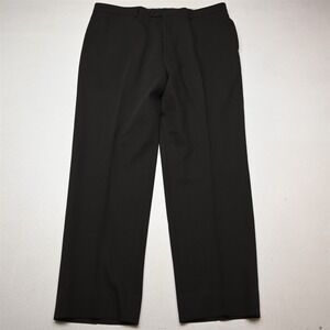 Pronto Uomo 38x32 Black 100% Wool Flat Front Classic Dress Mens Pants